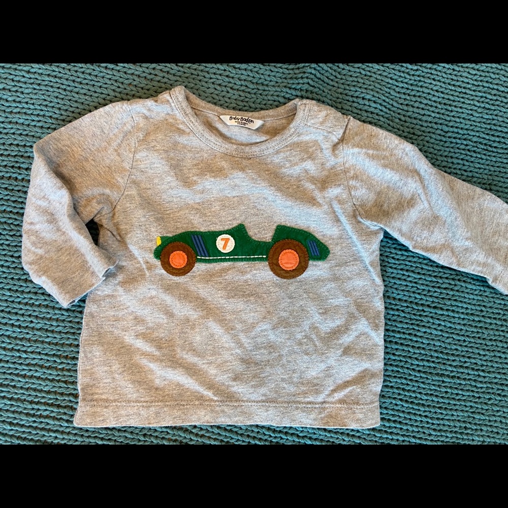 Mini Boden Race car shirt, long sleeved